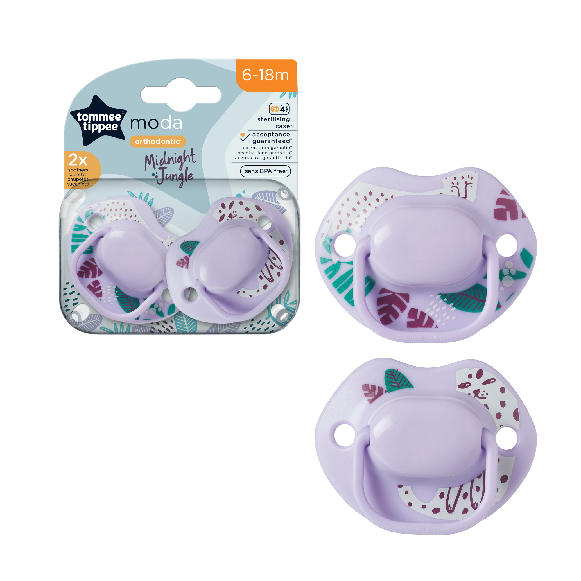 זוג מוצצים 6-18 - MODA מודה - ג'ונגל