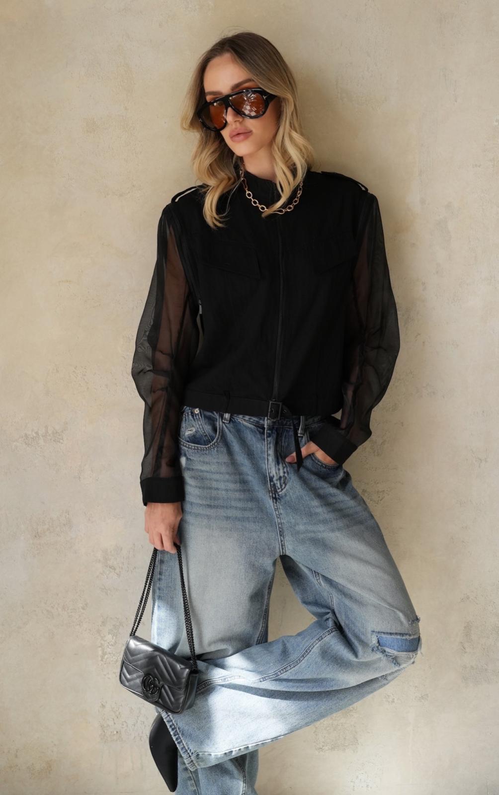 גקט שרוול רוכסן