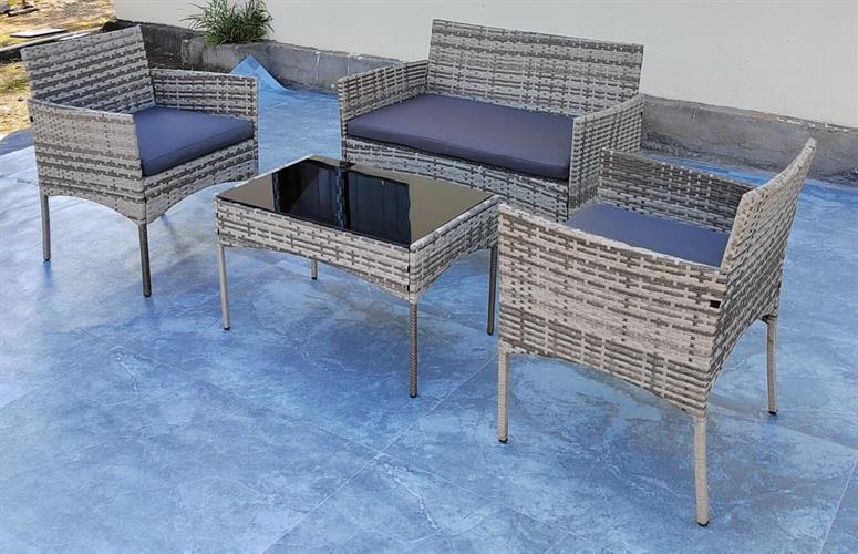 מערכת ישיבה לגינה ולמרפסת ראטן דגם בריסל