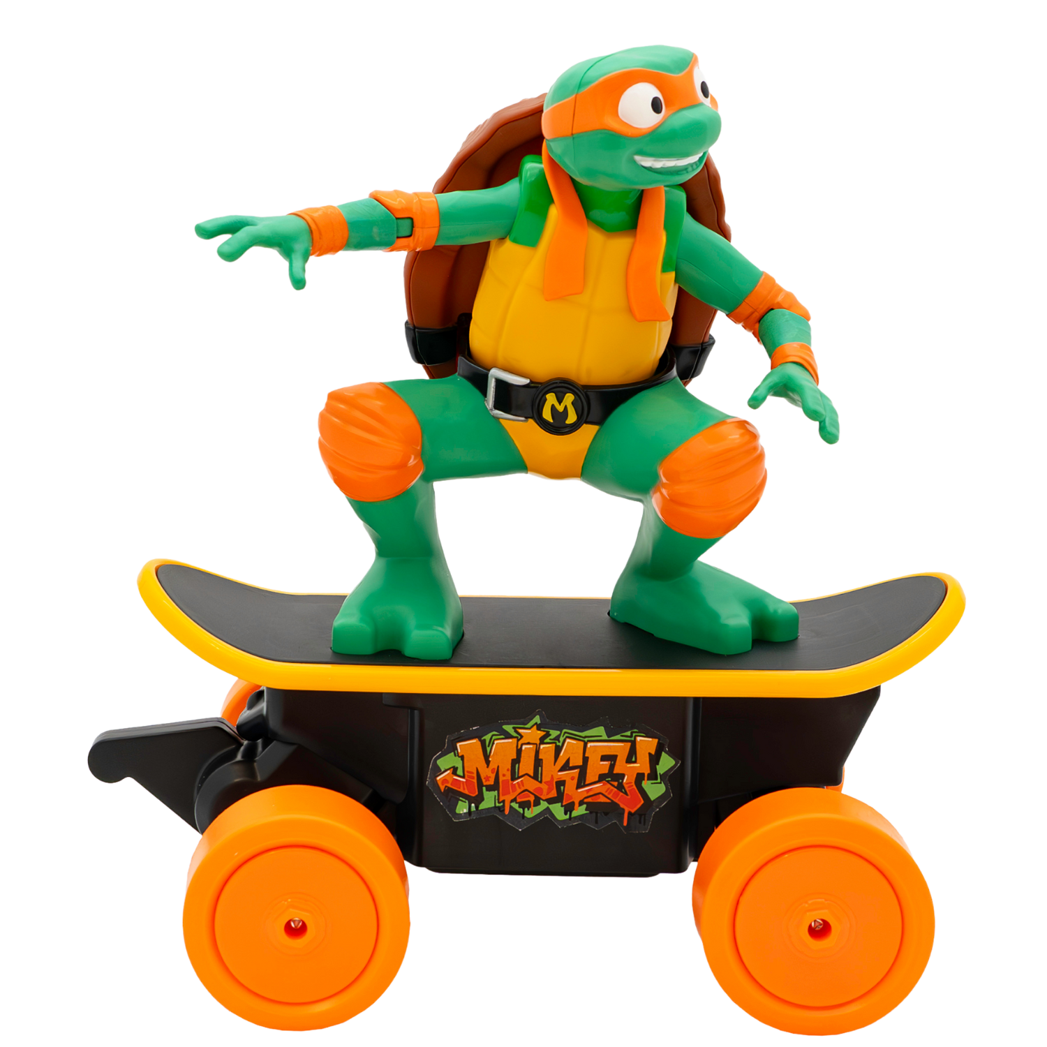 צבי הנינג'ה על גלגלים - הסקייטבורד של מיכאלנג'לו על שלט