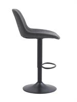 כסא בר מעוצב דגם קנזס דמוי עור צבע אפור