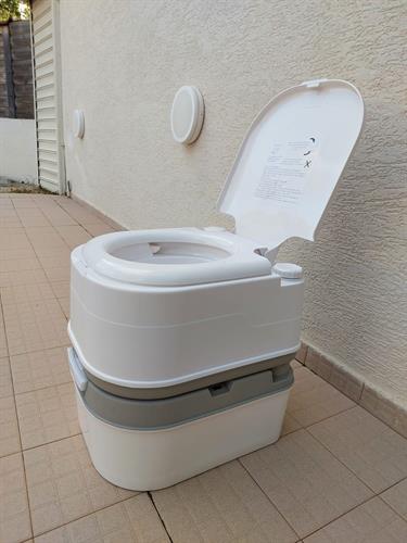 אסלה כימית לממד דור חדש לפי דרישות פיקוד העורף שירותים ניידים ללא צורך בחשמל 24 ליטר קמפינג לייף