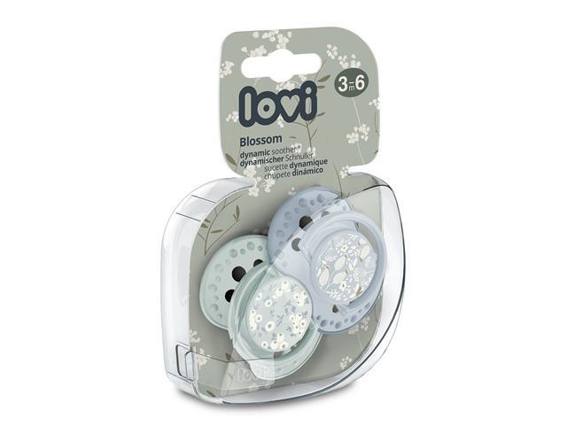 זוג מוצצי לאבי מהדורת פריחת אביב 3-6 כחול זוג מוצצי לאבי מהדורת פריחת אביב 3-6 כחול