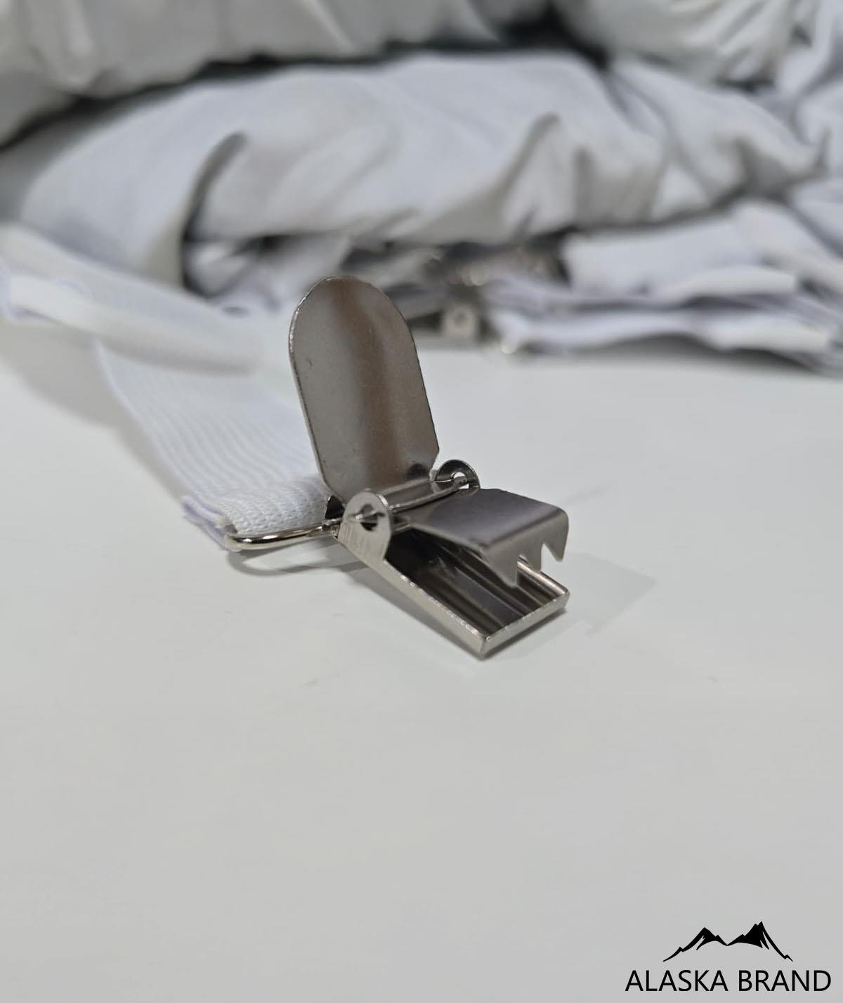 סט 4 תופסנים מתכווננים לסדינים - לבן סט 4 תופסנים מתכווננים לסדינים - לבן