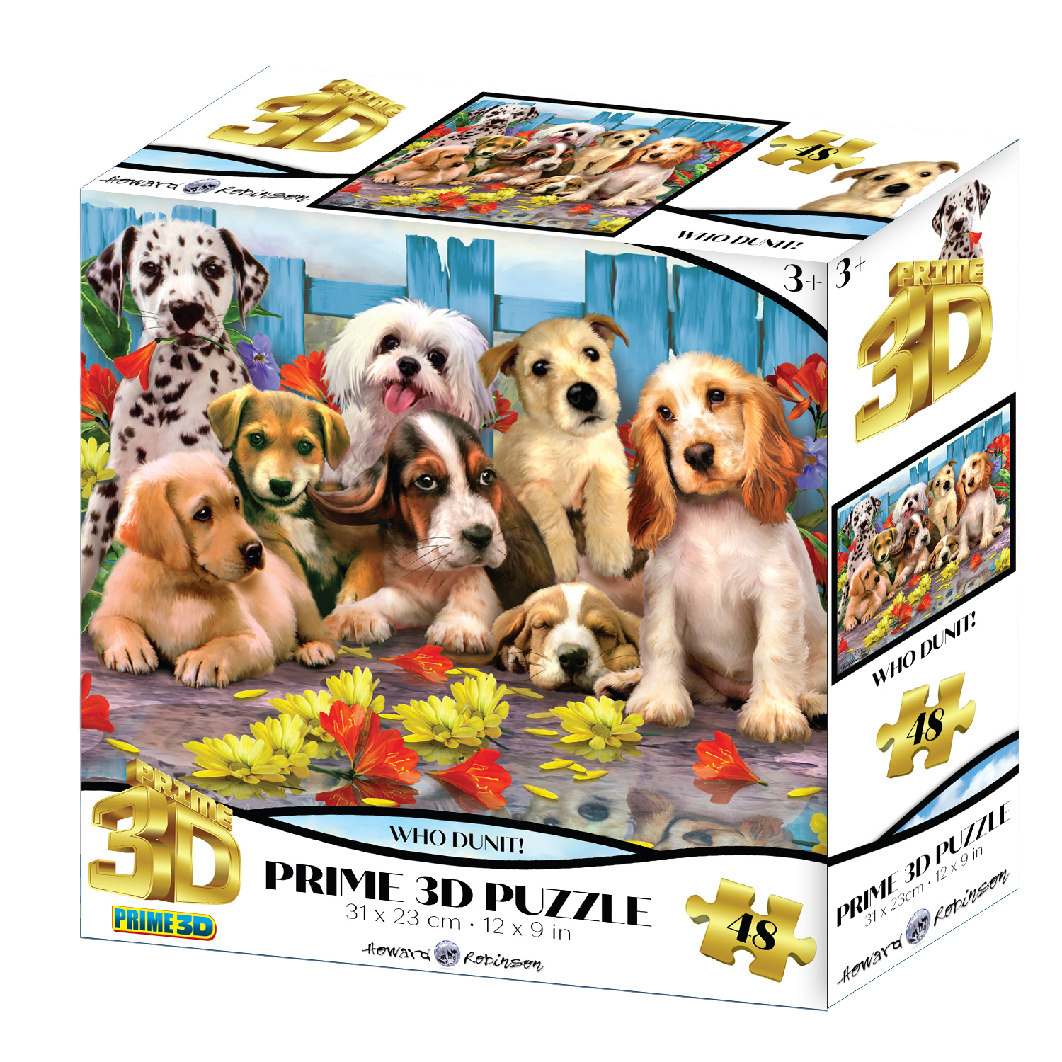 פאזל תלת מימד כלבים פורטרט 48 חלקים מבית Prime 3D