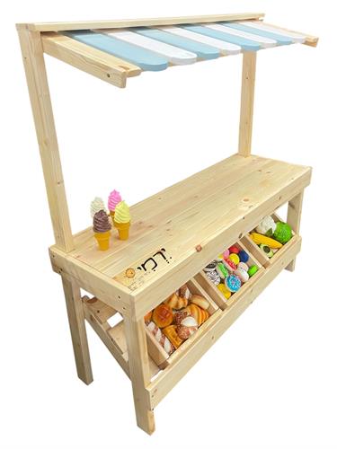 דוכן מכירות עץ מלא