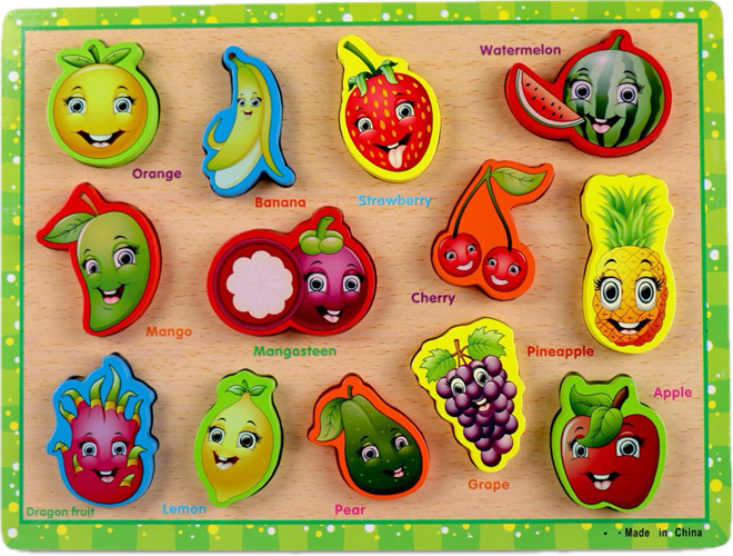 פאזל עץ פירות עם התאמה באנגלית