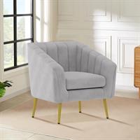 כורסא מעוצבת יוקרתית לבית דגם מרסל בד צבע אפור