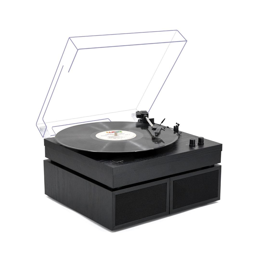 פטיפון וינטג‘ מעוצב עם רמקולים סטריאו HARPER BERRY,הגברת DSP ובלוטוס 5.4V פטיפון וינטג‘ מעוצב עם רמקולים סטריאו HARPER BERRY,הגברת DSP ובלוטוס 5.4V