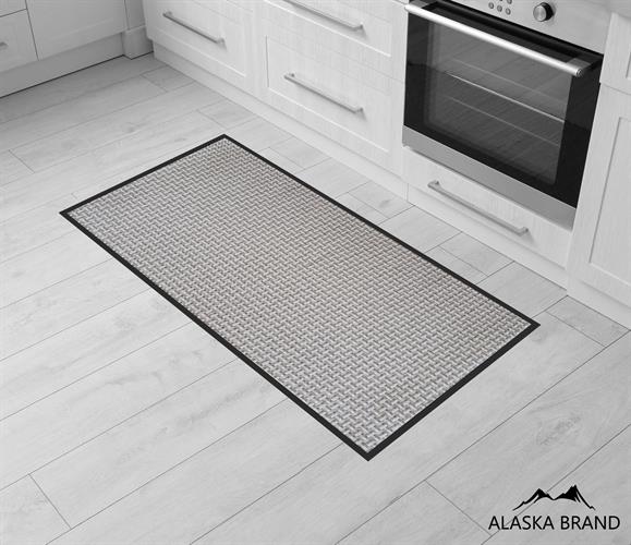 שטיח מטבח איכותי בתוספת גומי בתחתית דגם - ליאופורד סילבר מוקה (מתנקה בקלות!) *4 מידות*