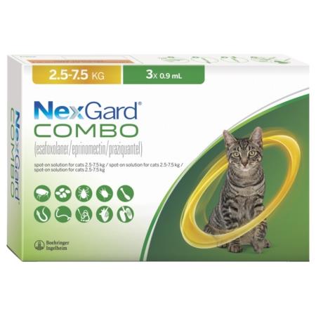 נקסגארד קומבו לטיפול בטפילים לחתול 2.5-7.5 קג  NexGard