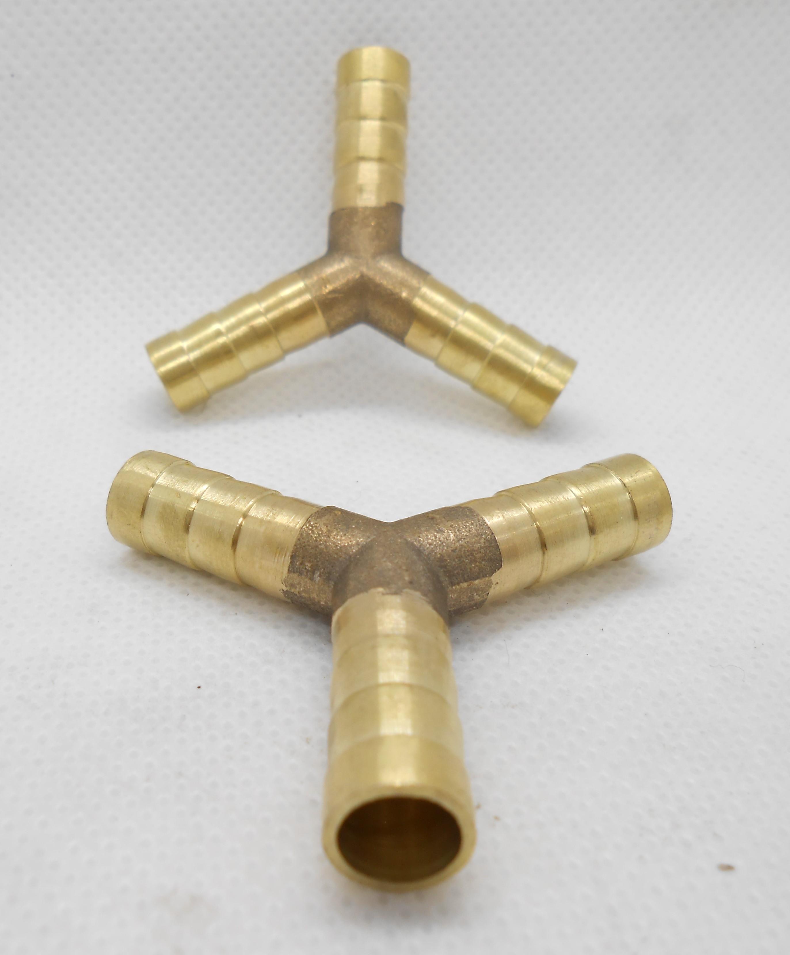 ניפלים 3 יציאות מפצל Y נחושת פליז קוטר 6 ממ חיבור זכר קמפינג לייף