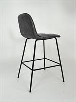 כסא בר מעוצב דגם אוליבר דמוי עור צבע אפור