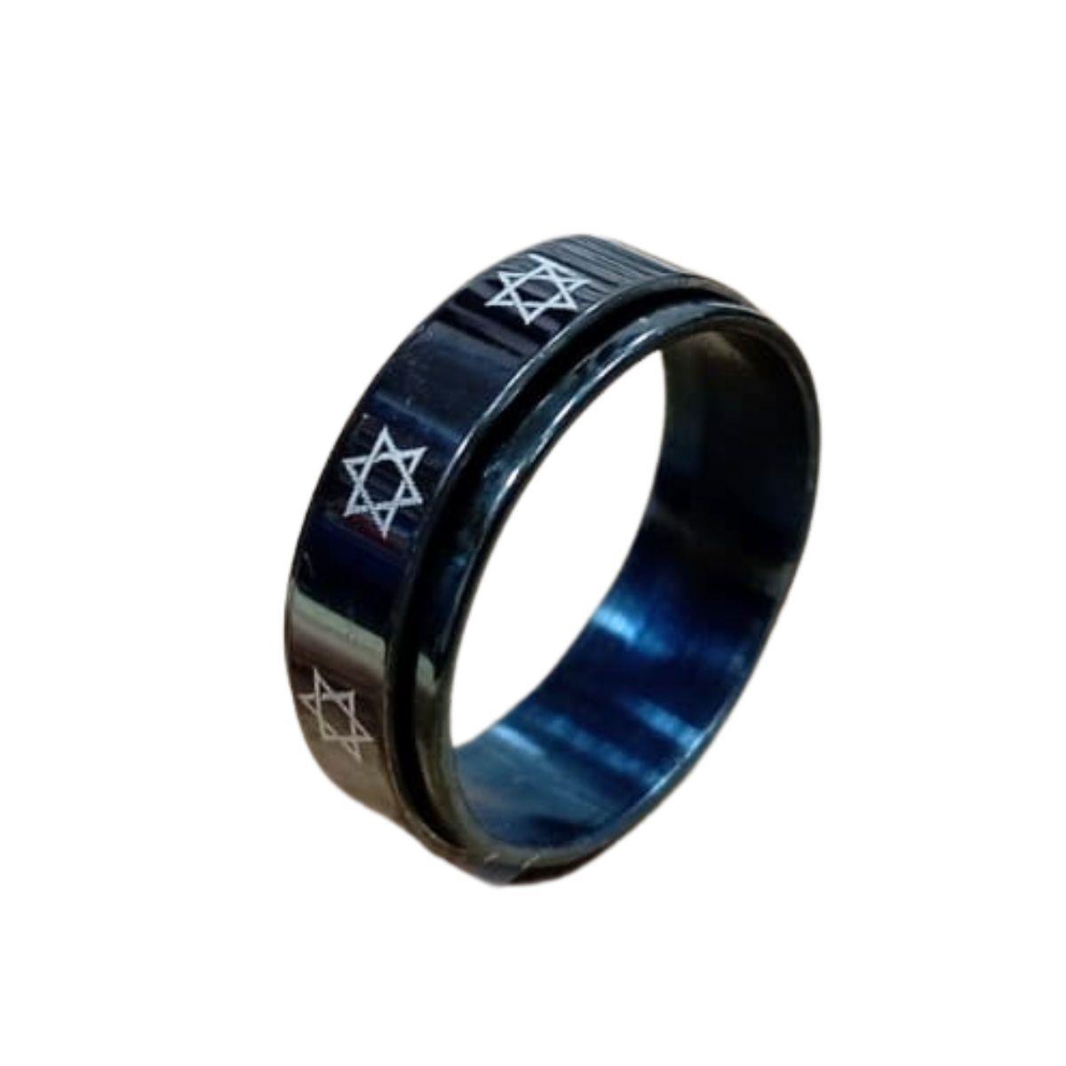 טבעת מסתובבת מגן דוד צבע שחור