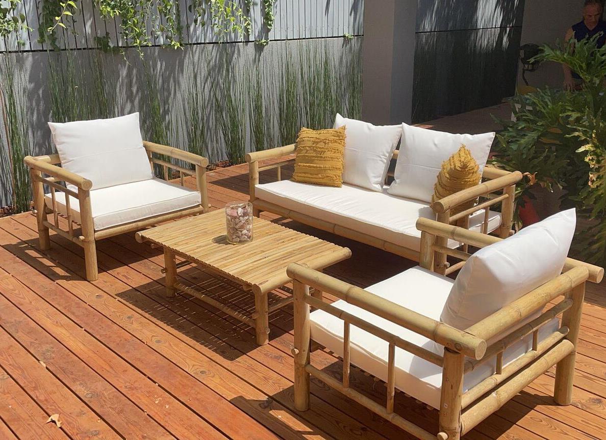 מערכת ישיבה לגינה ולמרפסת במבוק 4 חלקים דגם פוקט