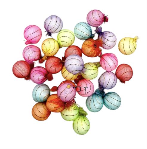 כדורים צבעוניים פס זהב להדבקה ויצירה