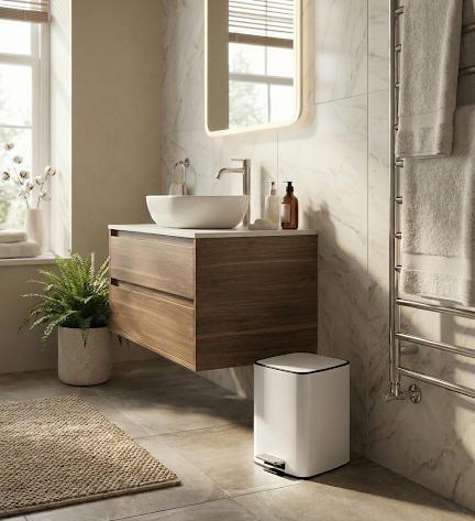 סט פחים בגימור לבן 30 ו 3 ליטר עם דלי פנימי נשלף דגם SRT-08890 מבית honey can do