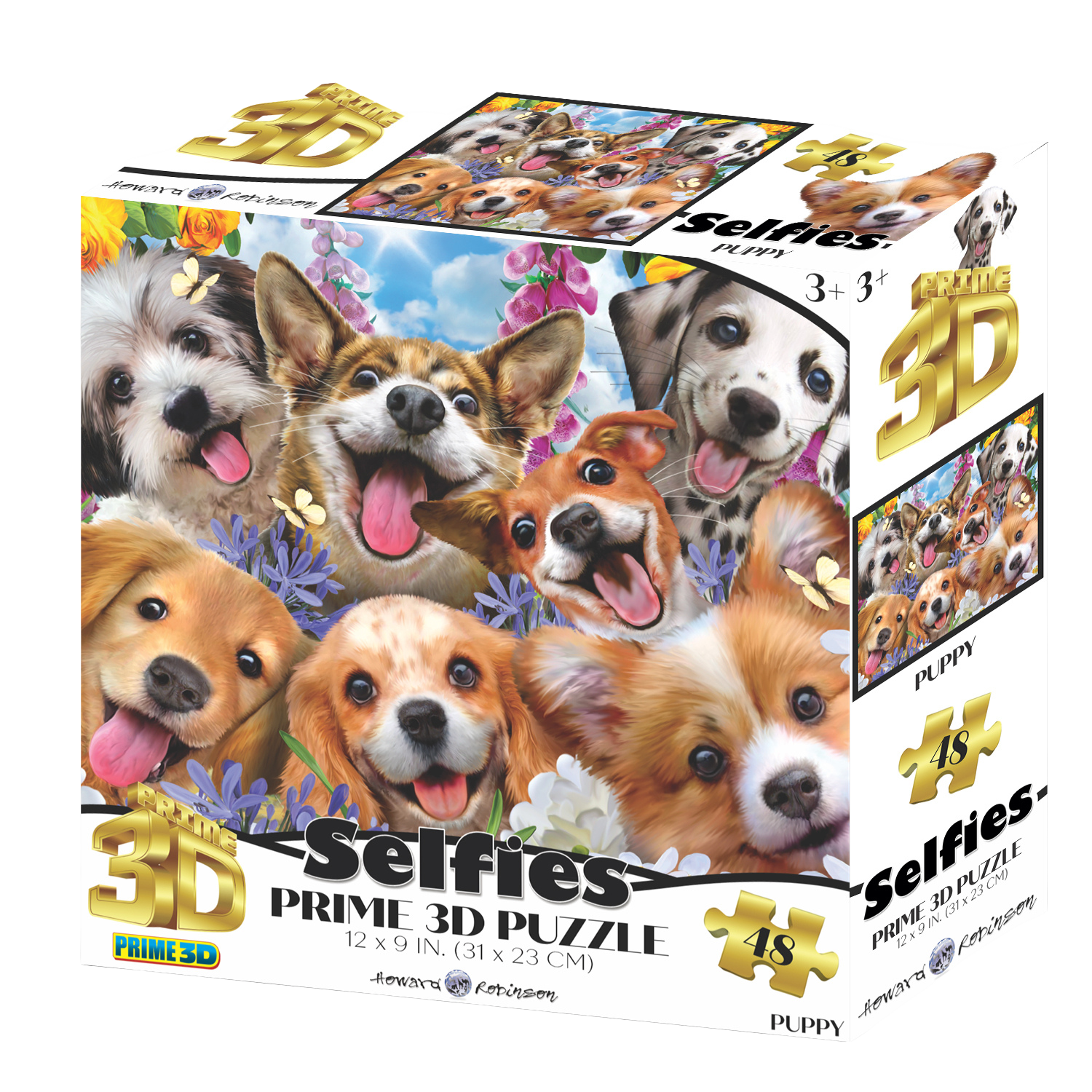 פאזל תלת מימד כלבים סלפי 48 חלקים מבית Prime 3D