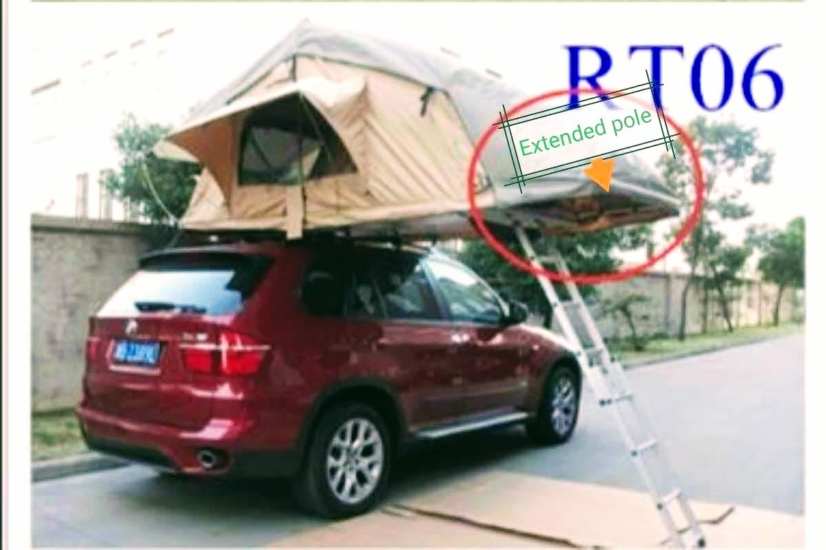 אוהל גג לרכב XL נפתח  3.2  מטר לרוחב ולאורך הרכב 1.8 מטר שטח הרצפה 2.4 מטר כניסה מלמטה גובה 1.3 מטר