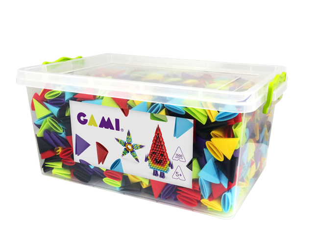 גאמי GAMI לגני ילדים ומוסדות 1500 יחידות משולשי סיליקון עבור אוריגמי מודולרי