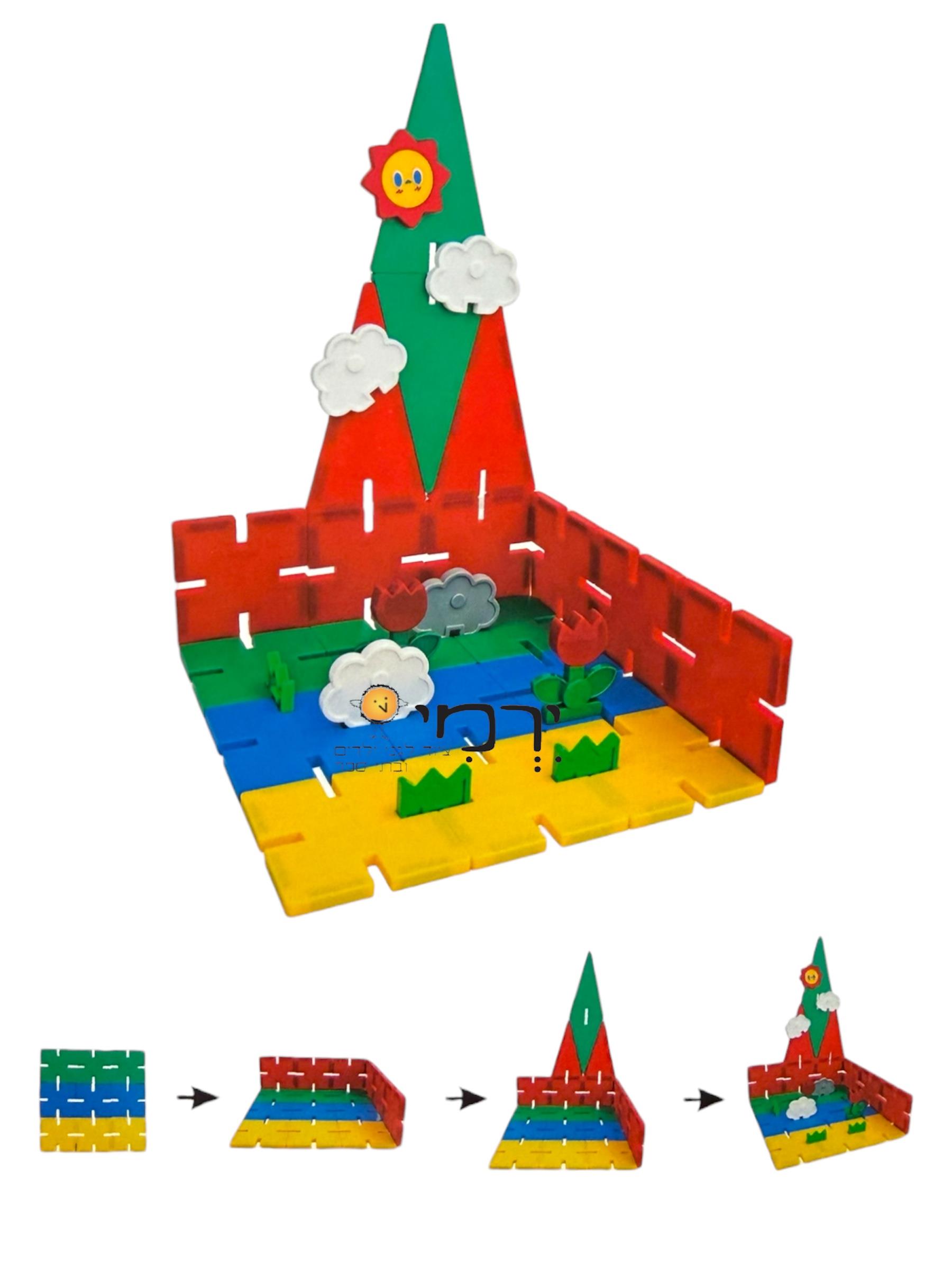 משחק מגנטים צורות תלת מימד 102 חלקים + דגמים