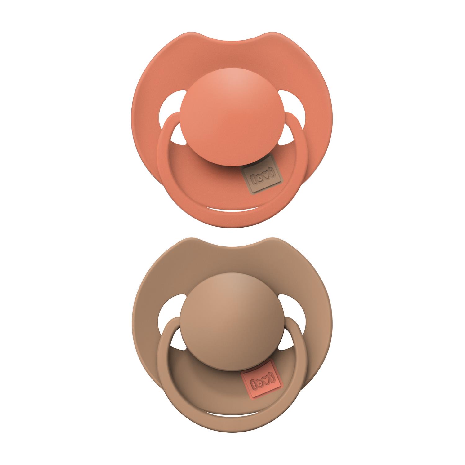 זוג מוצצי לאבי מהדורת פריים 6-18 צבע כתום וחום