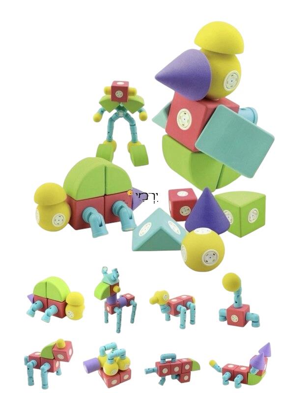 משחק מגנטים רכים גדולים - 76 חלקים