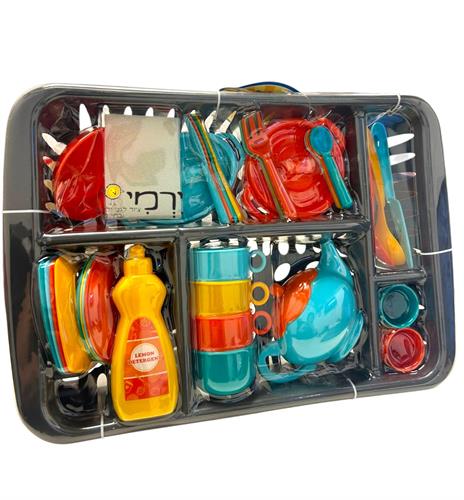 כלי מטבח מפואר + מגש ייבוש כלים אפור