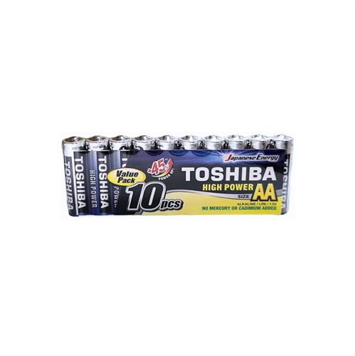 מארז 10 סוללות TOSHIBA AA ב-45% יותר אנרגיה