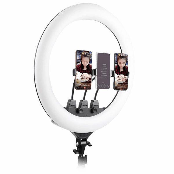 21 אינץ גדול צילום תאורה HQ-21N LED טבעת selfie למלא אור עם 3pcs טלפון סוגר 72w ניתן לעמעום אורות