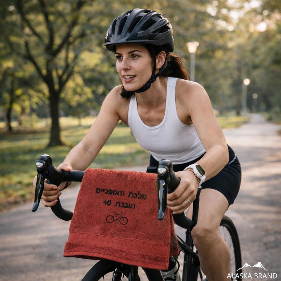 מגבת לחדר כושר / פילאטיס / ספורט בתוספת רקמה אישית - סופגת זיעה