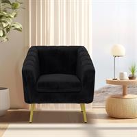 כורסא מעוצבת יוקרתית לבית דגם מרסל בד צבע שחור