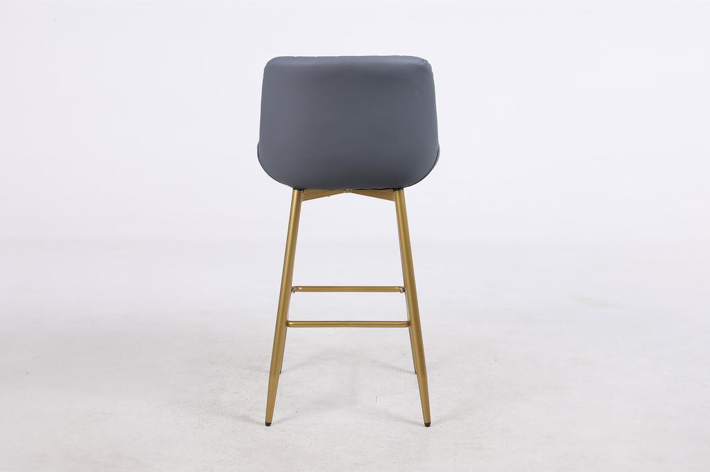 כסא בר מעוצב דגם אלין דמוי עור אפור כסא בר מעוצב דגם אלין דמוי עור אפור