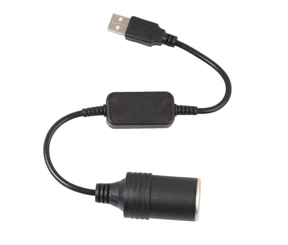 כבלים  חיבור בין USB לבין שקע מצית סיגריה  להפעלת מוצרים 12 וולט למכוניות שאין שקע מצית