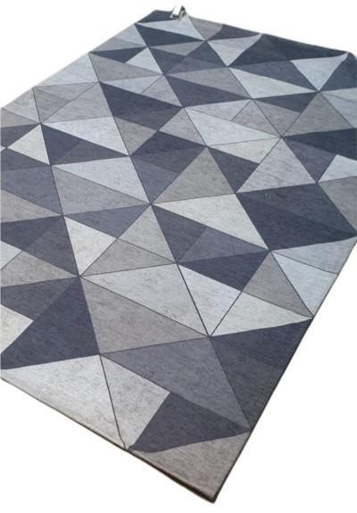 שטיח מודפס גאומטרי אפור
