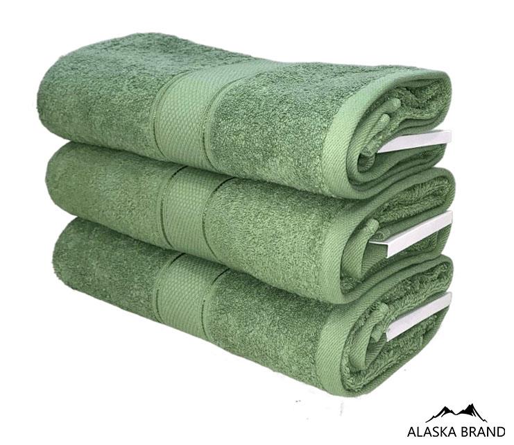 מגבת Royal מבד 100% כותנה צבע ירוק | דרגת ספיגה גבוהה