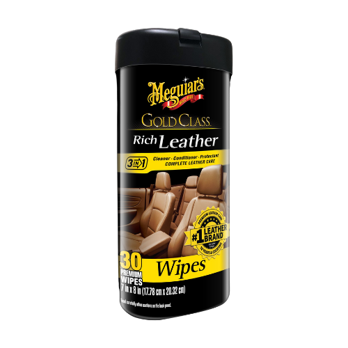 מגבונים לניקוי ושימור ריפודי עור RICH LEATHER WIPES מבית MEGUIAR'S | חבילת 30 יחידות