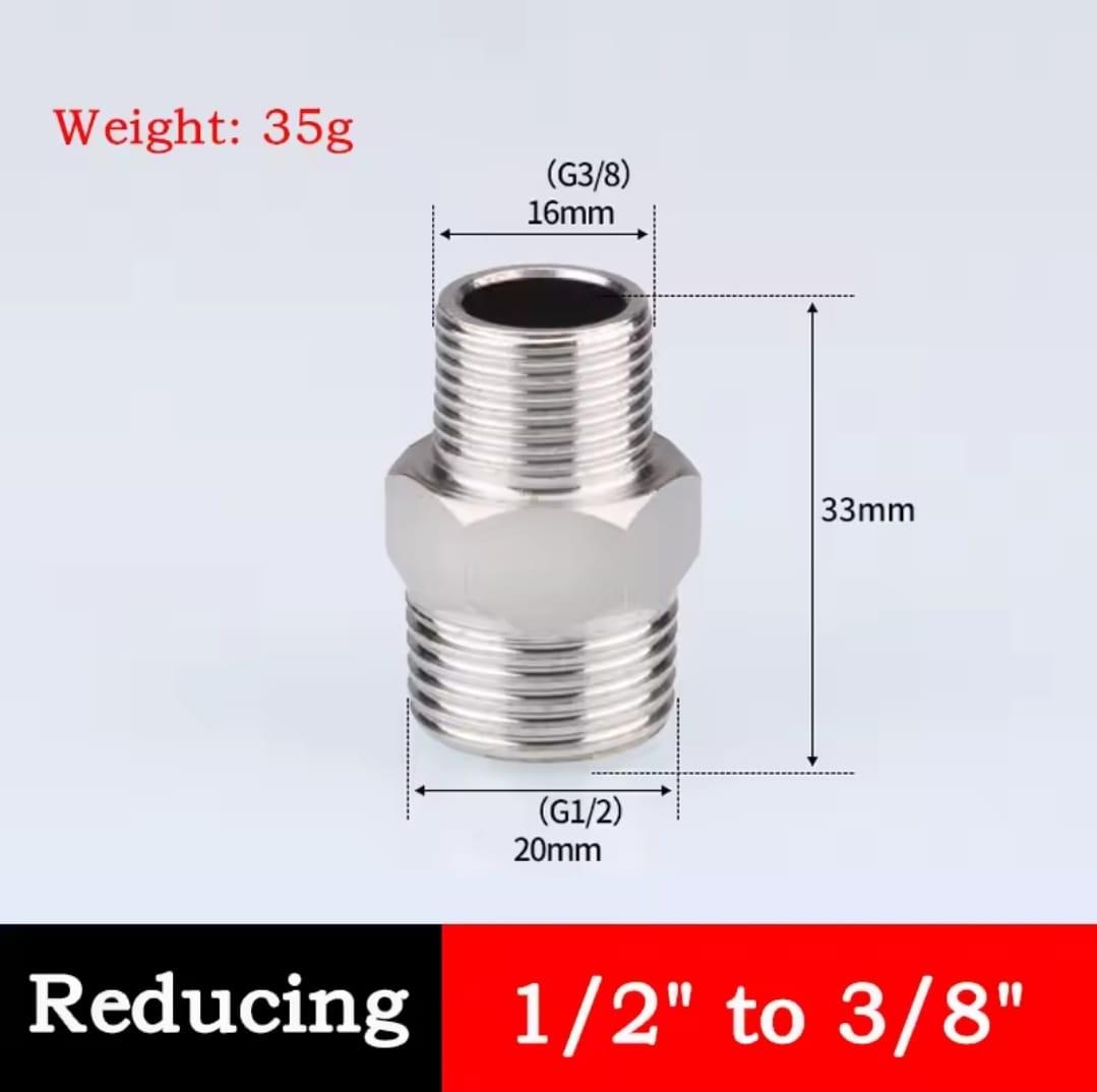 ניפל נירוסטה 20 ממ ל 16 ממ מעבר הברגה מ 1/2 ל 8\3 או להיפך זכר דו צדדי קמפינג לייף