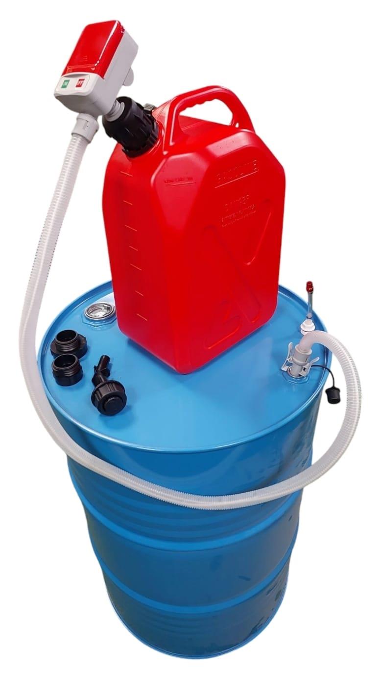 משאבת דלק חשמלית לבנזין וסולר ניידת על סוללת 4. 2 גלון כ 9 ליטר לדקה כולל מיכל 23 ליטר קמפינג לייף