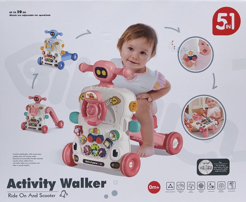 הליכון פעילות מוזיקלי 5 ב- 1