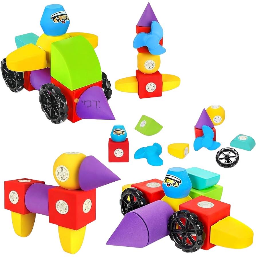 משחק מגנטים רכים גדולים + חוברת דגמים