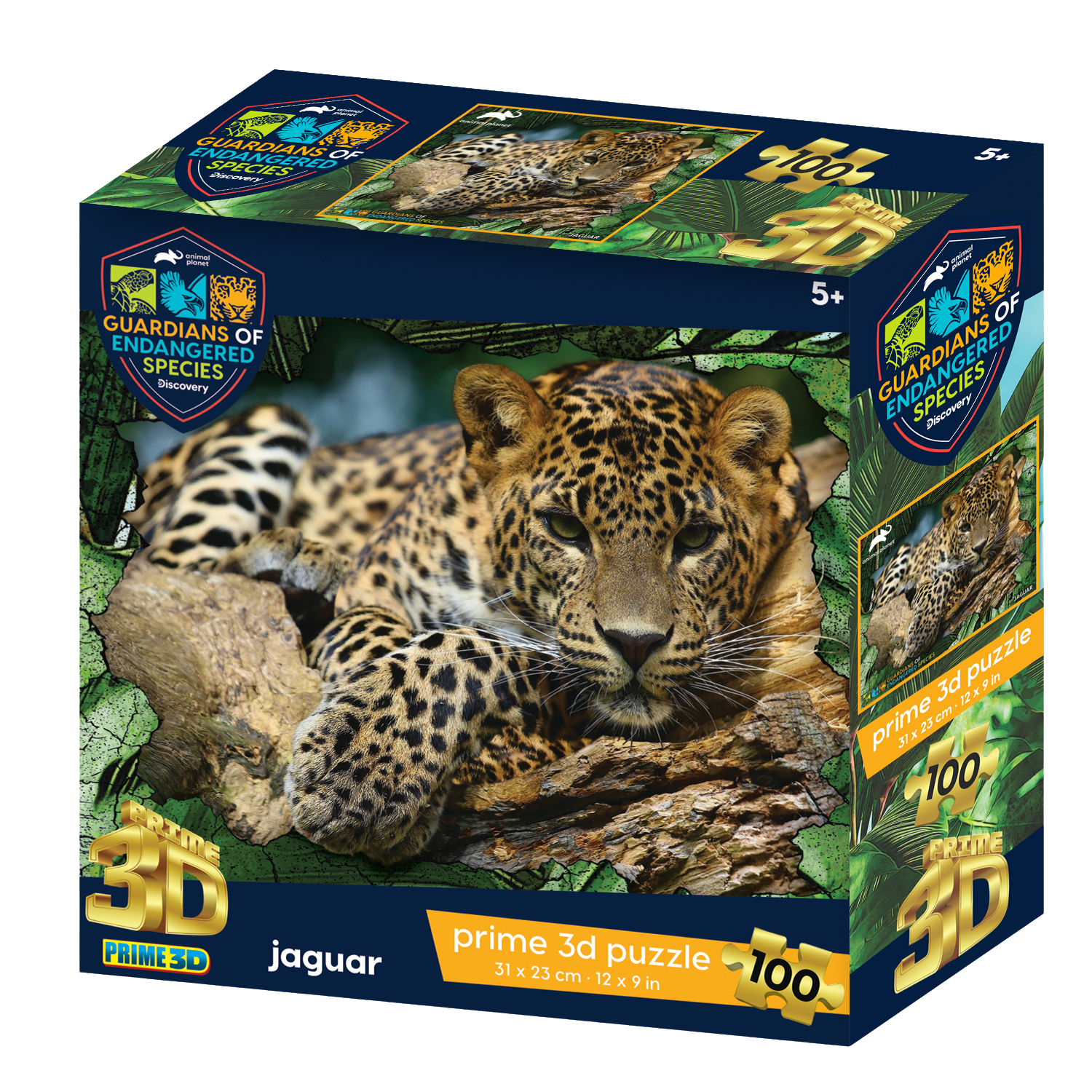 פאזל תלת מימד נמר יגואר 100 חלקים  מבית Prime 3D