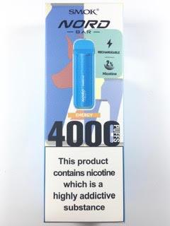 סיגריה אלקטרונית חד פעמית כ 4000 שאיפות SMOK nord bar בטעם אנרגיה/רד בול אייס Energy Ice