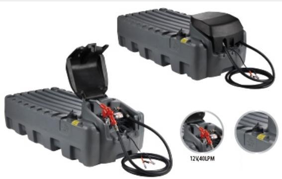 טנק מיכל סולר 400 ליטר מיכל מלבני לאספקת סולר לשטח עם משאבה 40 ליטר לדקה 12 וולט מובנית ואקדח מילוי