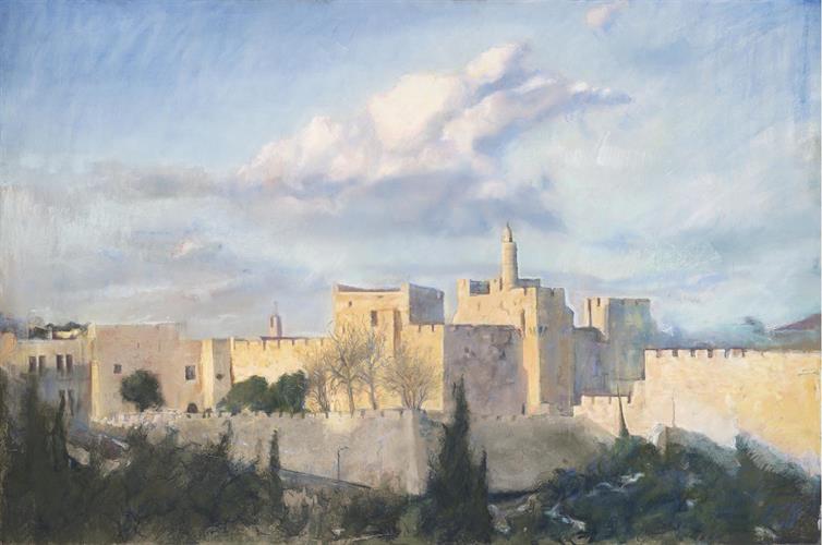 The Cloud Over Jerusalem, 2020, pastel on paper, 140x70 cm