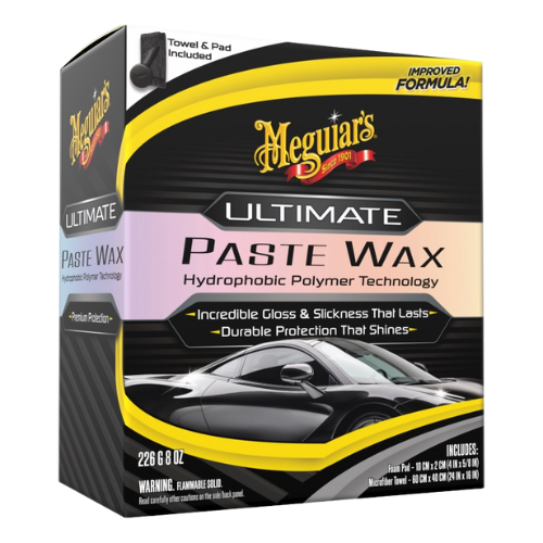 קיט משחת ווקס + מטלית ופד - ULTIMATE PASTE WAX KIT מבית MEGUIAR'S | תכולה 226 גרם