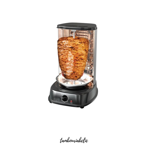 מכשיר שווארמה ביתי מקצועי BOSS – הספק 2000W כולל 7 שיפודים (שחור)