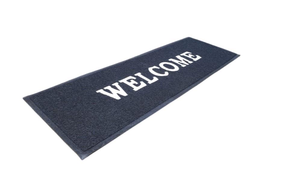 שטיח כניסה -  XL  - welcome -שטיח כניסה גומי  צבע שחור \ אפור          מידה      120*40   תוצרת סין