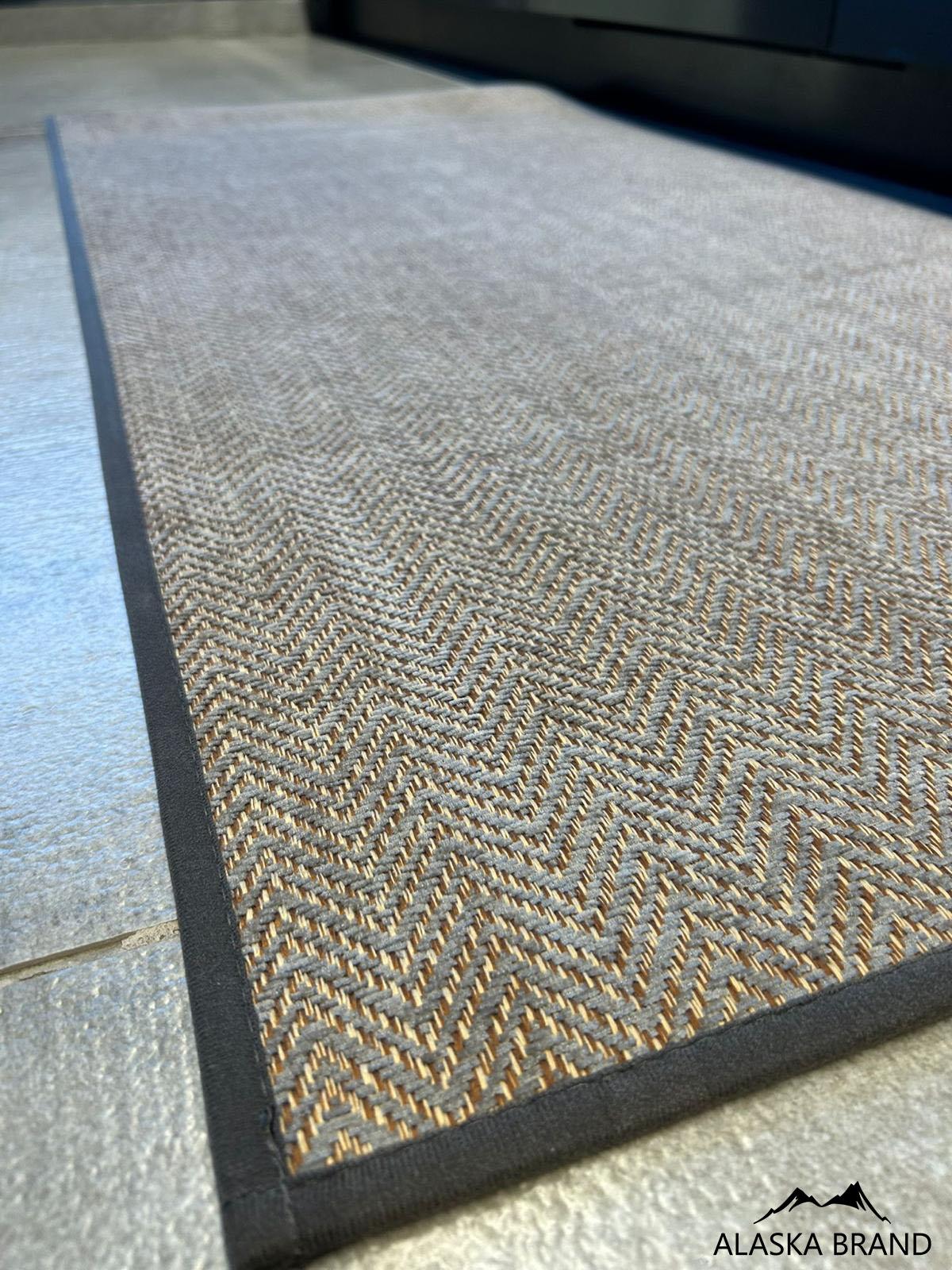 שטיח מטבח רך בתוספת גומי בתחתית דגם - רובי אפור