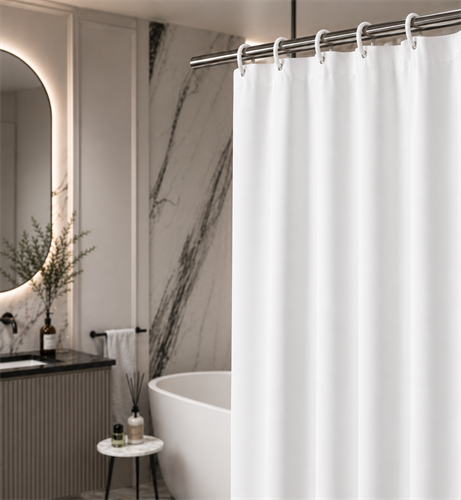 וילון אמבטיה איכותי תוצרת ישראל בצבע - לבן | 200X180 | 180X240 | 180X180